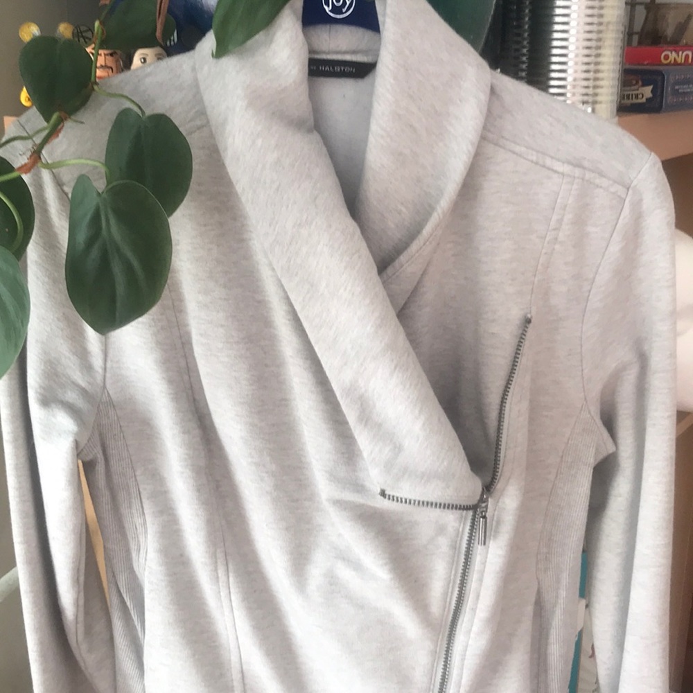 Halston moto sweatshirt size 8